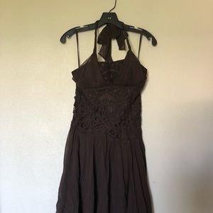 BCBG halter brown chiffon dress